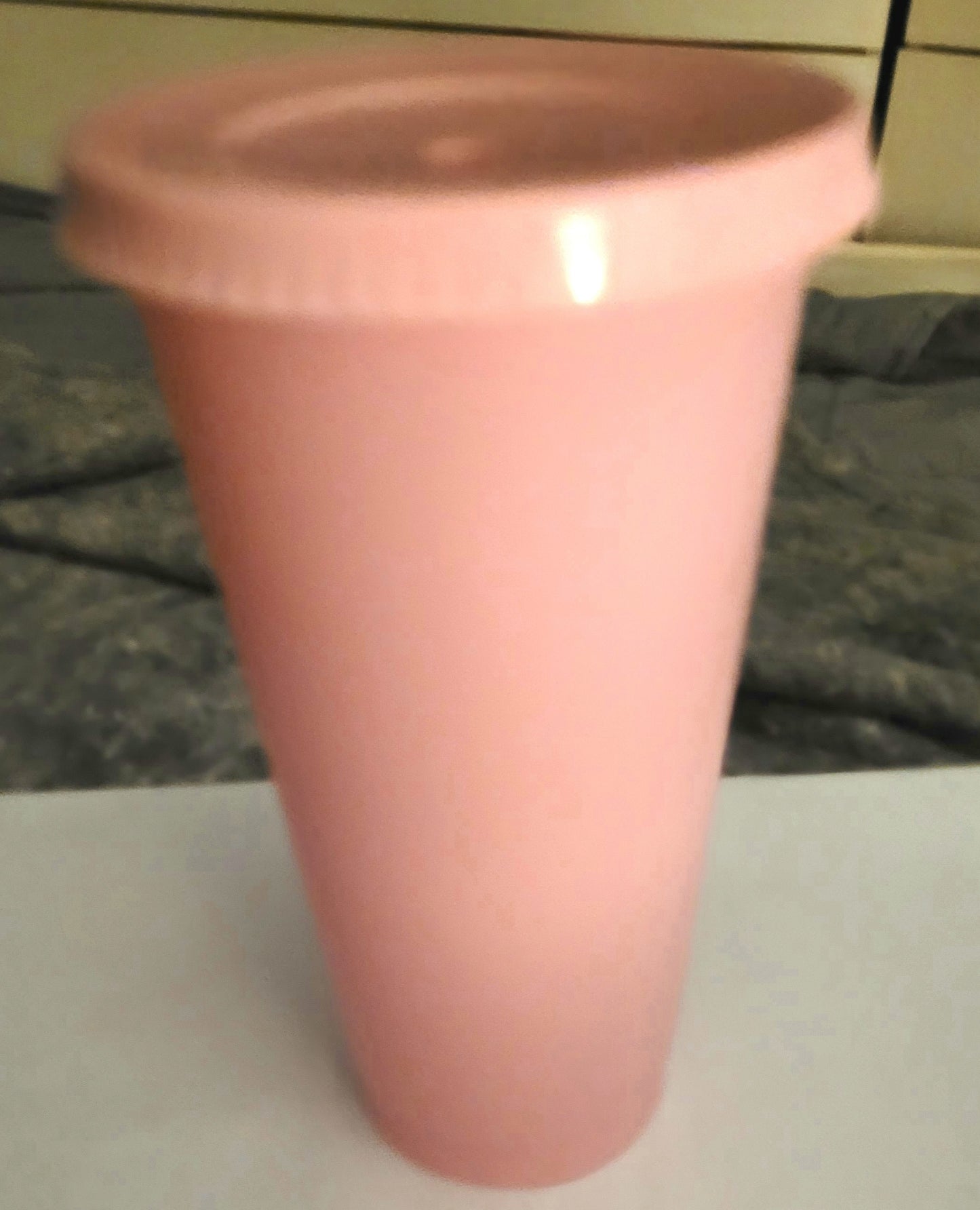 Pink plastic cup